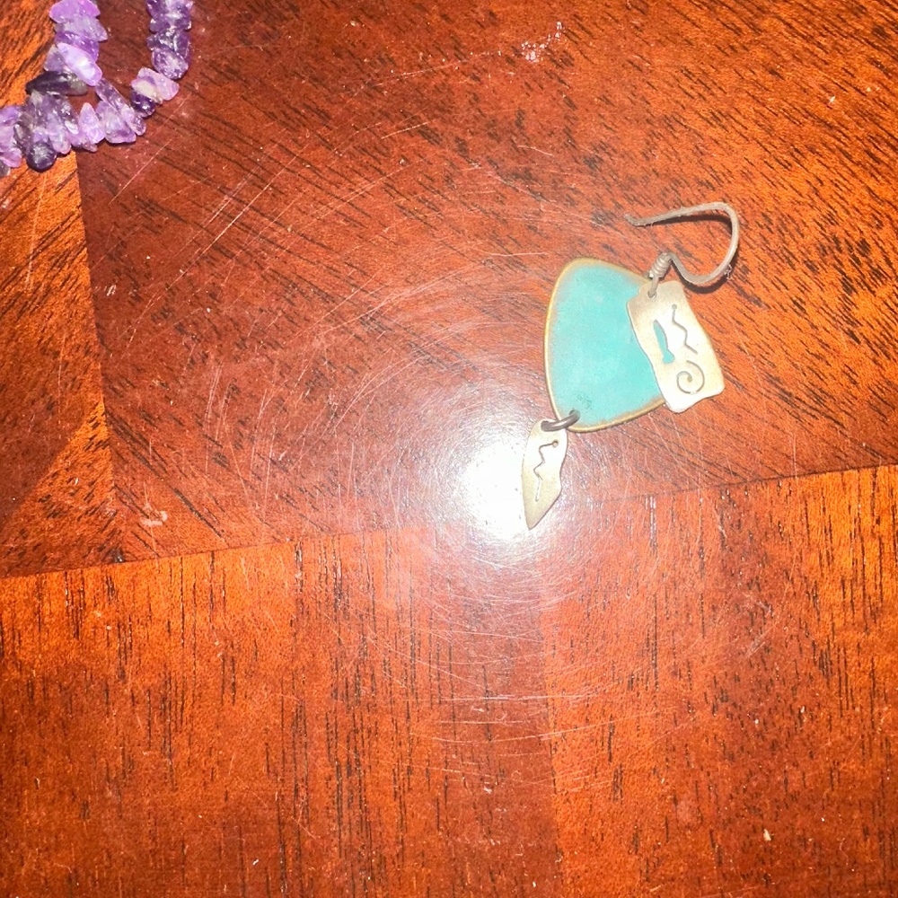 Silver Turquoise One Earring